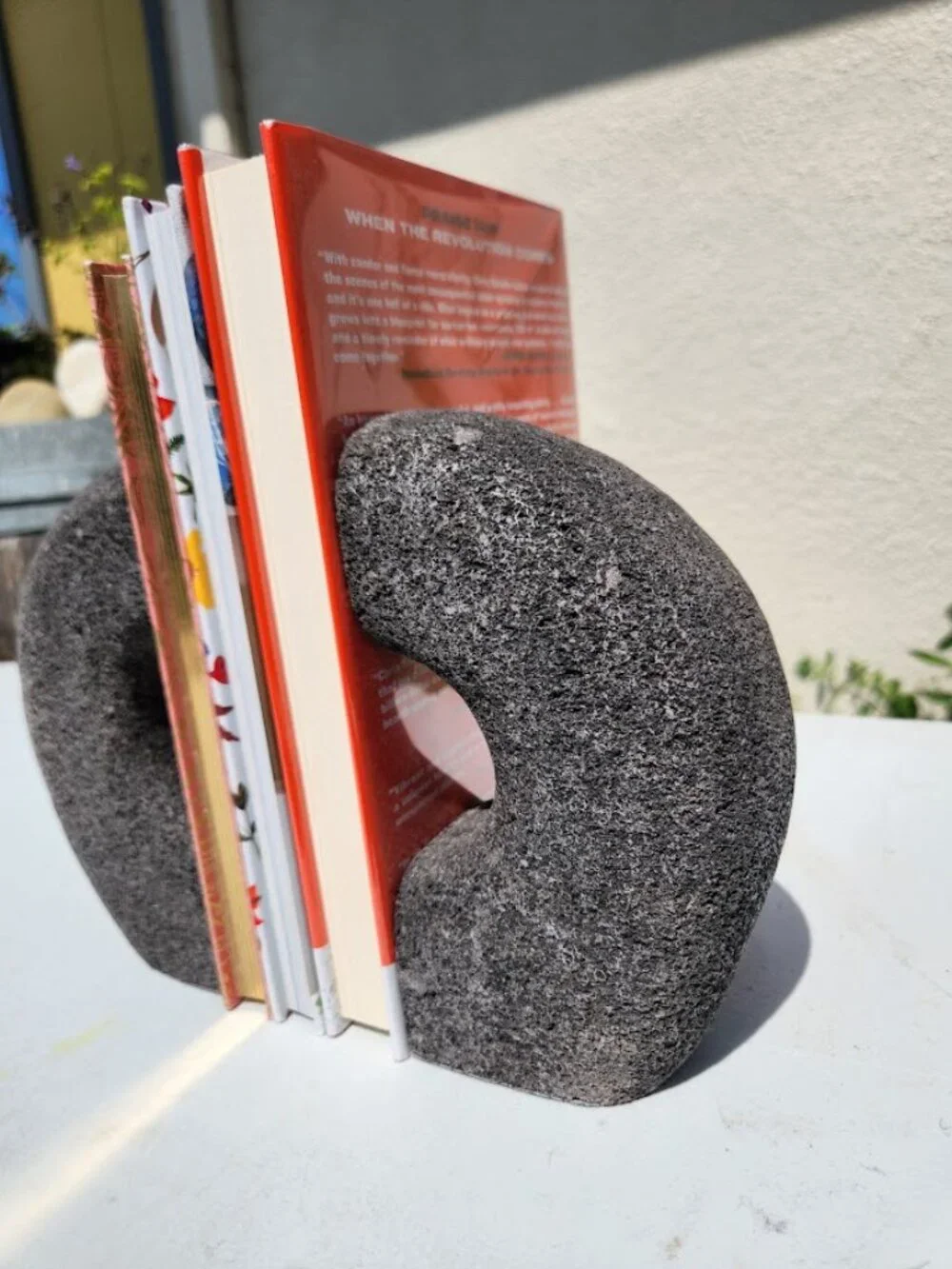 West Elm Lava Stone Bookends Book Ends Rock HEAVY Set of 2 Pair Minimalist